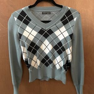 Argyle print sweater